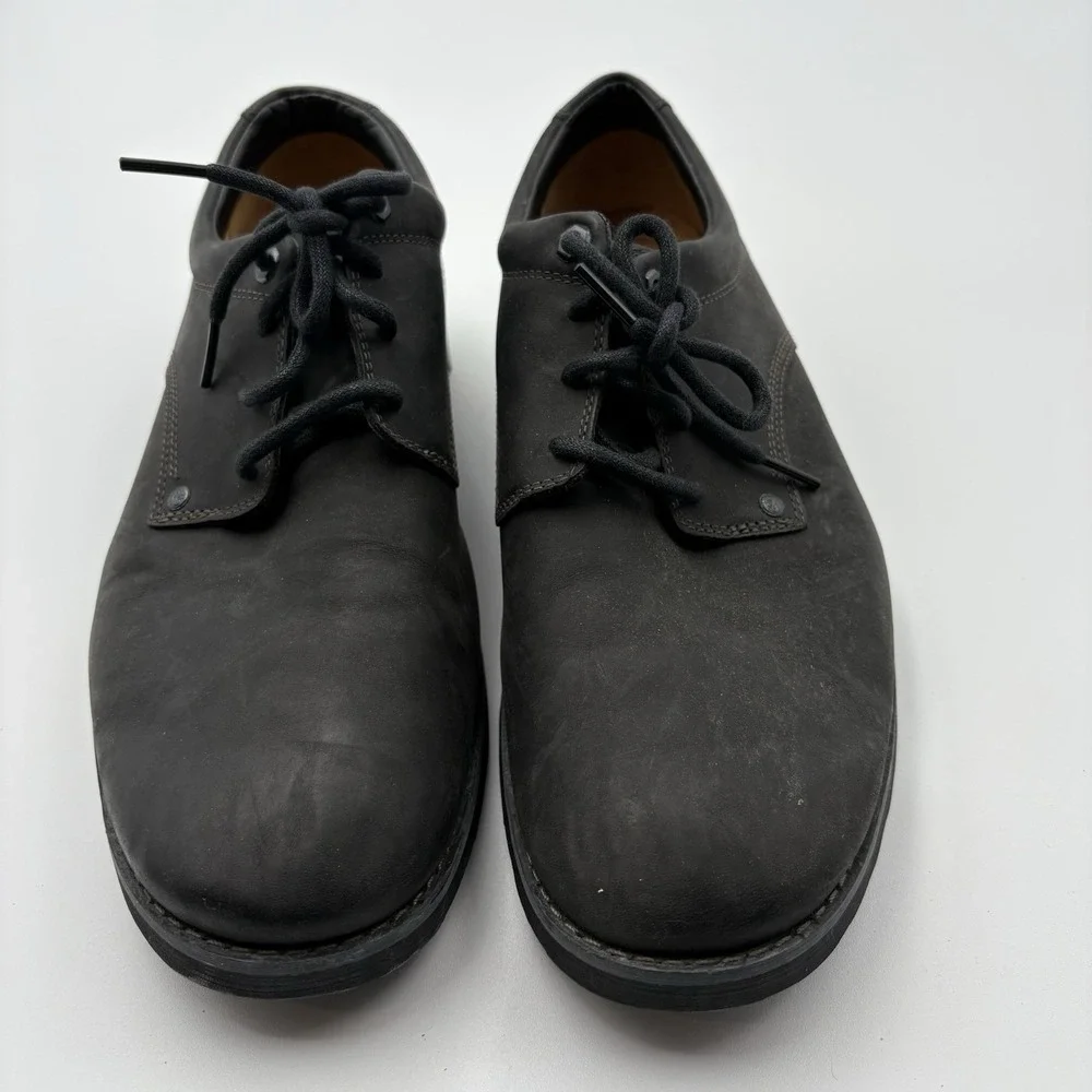 Timberland 95534 Mens 10.5M Black Leather Work Casual Oxford Scuffed Comfort